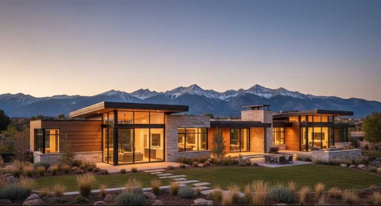 Beautiful home addition in Southern Colorado with mountain views and modern design