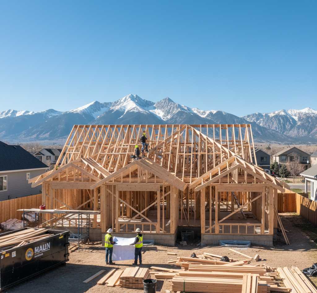 Professional home addition construction in progress in Southern Colorado