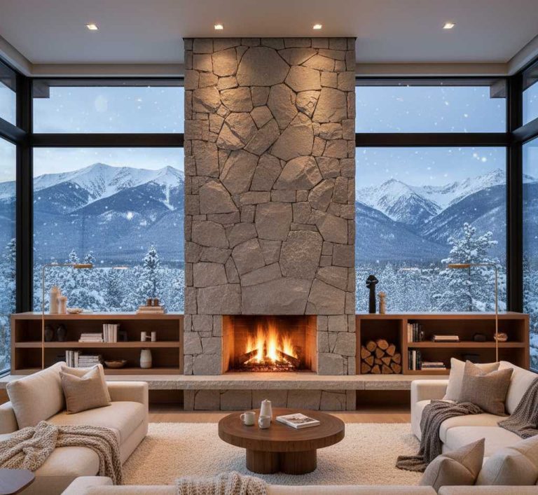 Featured/Hero Stunning stone fireplace remodel ideas for modern Colorado living room
