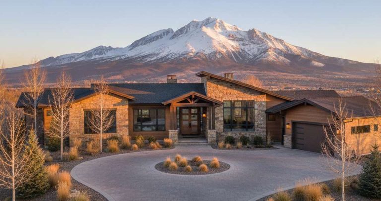 Custom multigenerational home exterior in Colorado Springs with mountain views and separate entrance